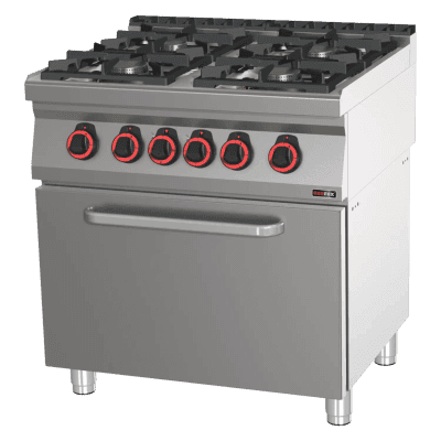 Mașină de gătit combinată cu cuptor electric static GN 2/1 - 4x arzător - SPT 70/80 21 GE