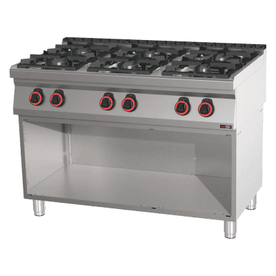 Mașină de gătit pe gaz 6x arzător pe dulap deschis - SP 70/120 G