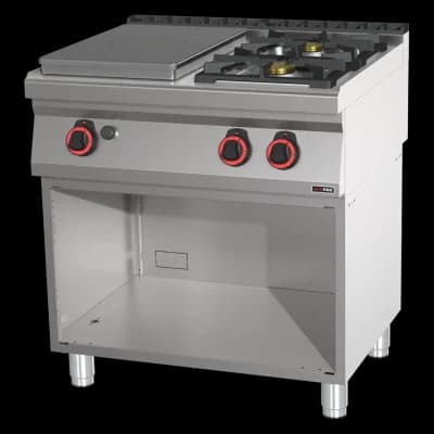 Mașină de gătit pe gaz plită solidă 3x arzător pe dulap deschis - STP 70/80 G