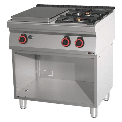 Mașină de gătit pe gaz plită solidă 3x arzător pe dulap deschis - STP 70/80 G