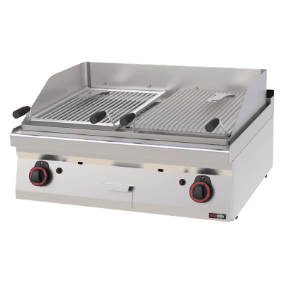 Grătar cu pietre de lavă pe gaz 2 zone de gătit 2x 52x36 fără dulap - GL 70/08 G