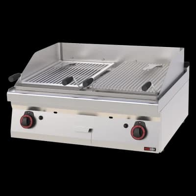 Grătar cu pietre de lavă pe gaz 2 zone de gătit 2x 52x36 fără dulap - GL 70/08 G