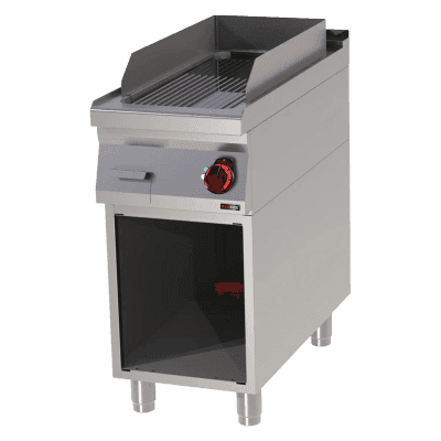 Plită electrică 31x65 cromată striată pe dulap deschis - FTRC 90/40 E