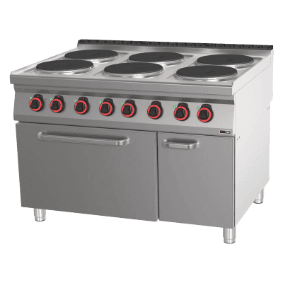 Mașină de gătit electrică 6x plite cu cuptor GN 2/1 - SPT 90/120-21 E