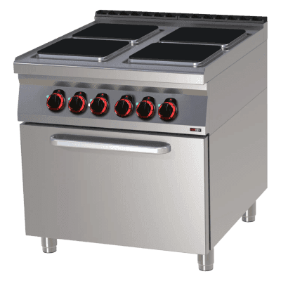 Mașină de gătit electrică cu cuptor electric cu convecție GN 1/1 - 4x plită 400 V - SPQT 90/80 11 E