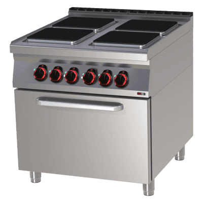 Mașină de gătit electrică cu cuptor electric static GN 2/1 - 4x plită - SPQT 90/80 21 E