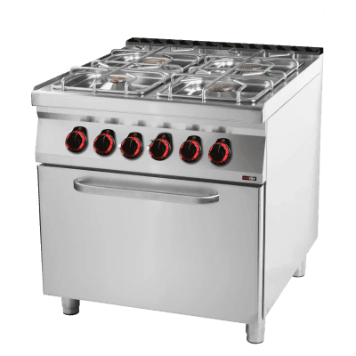 Mașină de gătit combinată cu cuptor electric cu convecție GN 1/1 - 4x arzător - SPT 90/80 11 GE