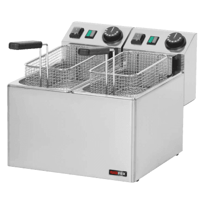 Friteuză electrică 2 coșuri 0,42 kW/l, 5+5 l de masă 230 V - FE 44 E