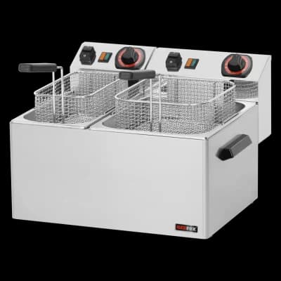 Friteuză electrică 0,42 + 0,38 kW/l, 8 + 5 l de masă 230 V - FE 74
