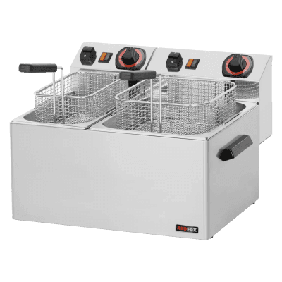 Friteuză electrică 0,42 + 0,38 kW/l, 8 + 5 l de masă 230 V - FE 74