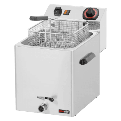Friteuză electrică 0,75 kW/l, 8 l blat robinet scurgere 400 V - FE 07 VT