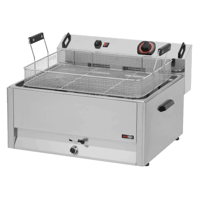 Friteuză electrică 0,5 kW/l, 30 l blat robinet scurgere 400 V - FE 60 T