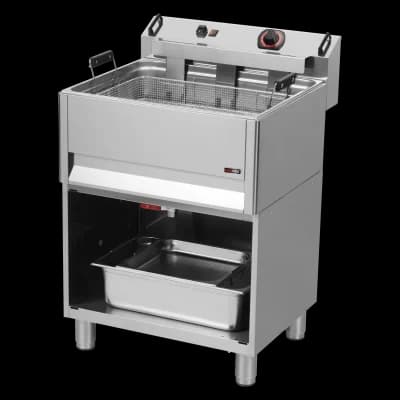 Friteuză electrică 0,5 kW/l, 30 l blat robinet scurgere 400 V - FE 60 T/P