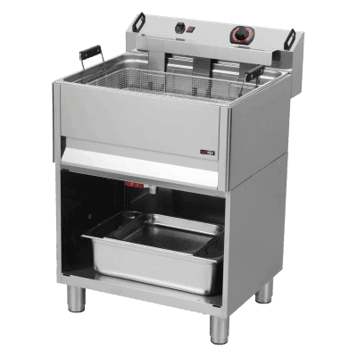 Friteuză electrică 0,5 kW/l, 30 l blat robinet scurgere 400 V - FE 60 T/P