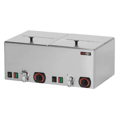 Aparat de gătit la aburi cârnați/legume dublu cu robinet 2x GN 1/2 - WEV 11