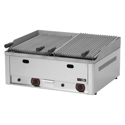 Grătar pe gaz cu pietre de lavă 2 zone de gătit 2x 31x48 blat - GL 60 GS