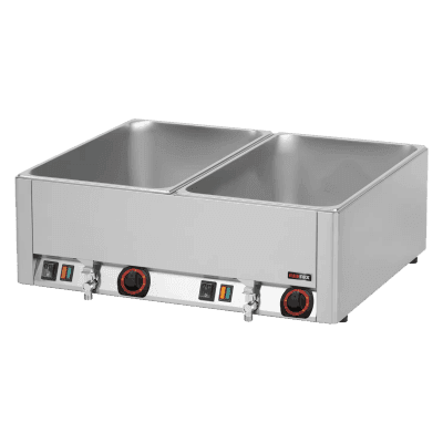 Baie maria electrică 2x GN 1/1 - 150 blat cu robinet de golire - BMV 2115
