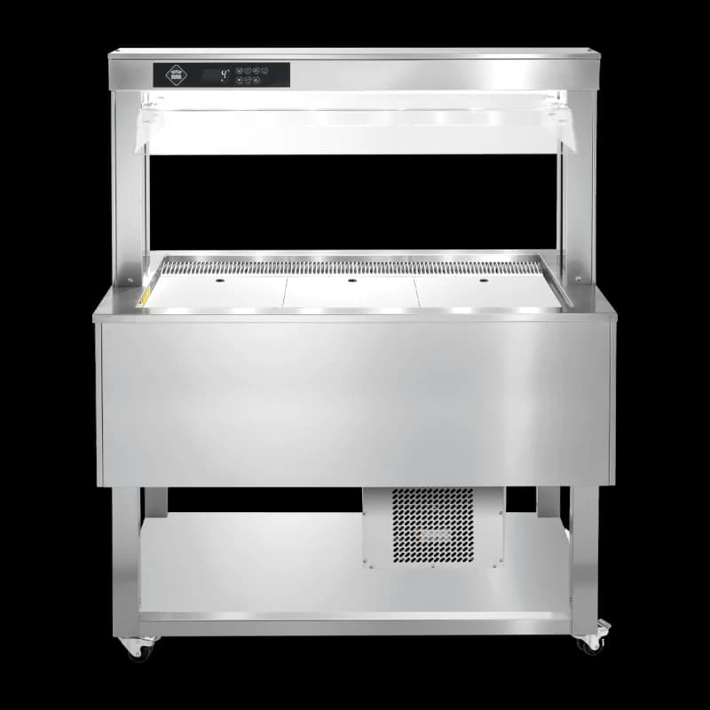 Insulă frigorifică pentru expunere alimente, reglabilă GN 3-1/1 Inox
