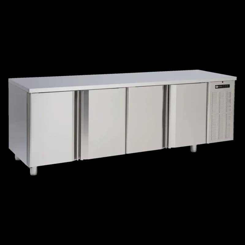 Banc de congelare GN 1/1, 4 uși, fără panou antistropi, oțel inoxidabil 230 V
