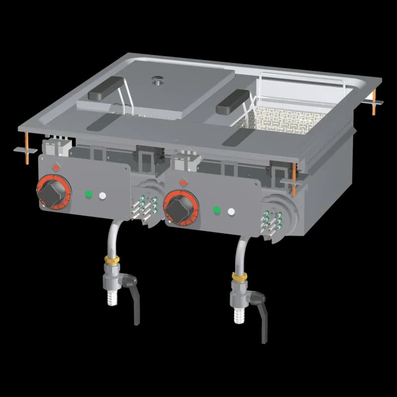Friteuză electrică încorporabilă 2 coșuri 0,66 kW/l, 10+10 l 400 V