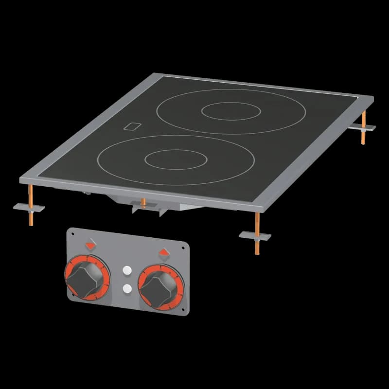 Mașină de gătit sticlă ceramică drop-in electric 2x plită drop-in 400 V