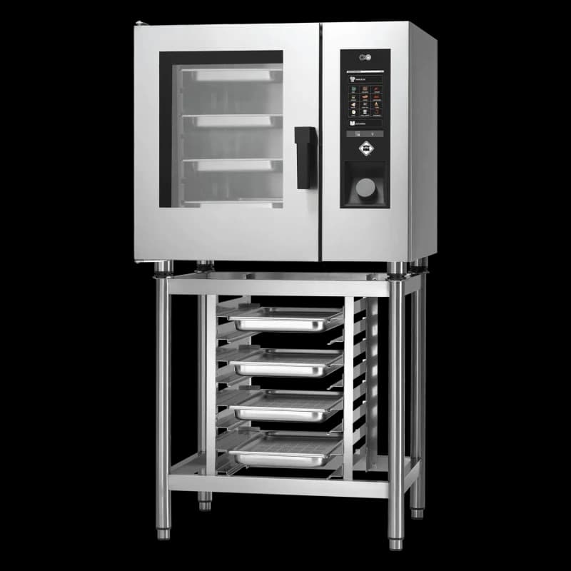 Cuptor combi cu convecție și abur STEAMBOX electric 6x GN 1/1 curățare automată boiler 400 V ușă stânga