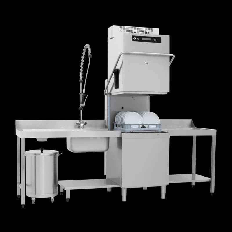 Mașină de spălat vase tip hotă dublu înveliș cu dedurizator și sistem de recuperare căldură 50x60 - 400 V
