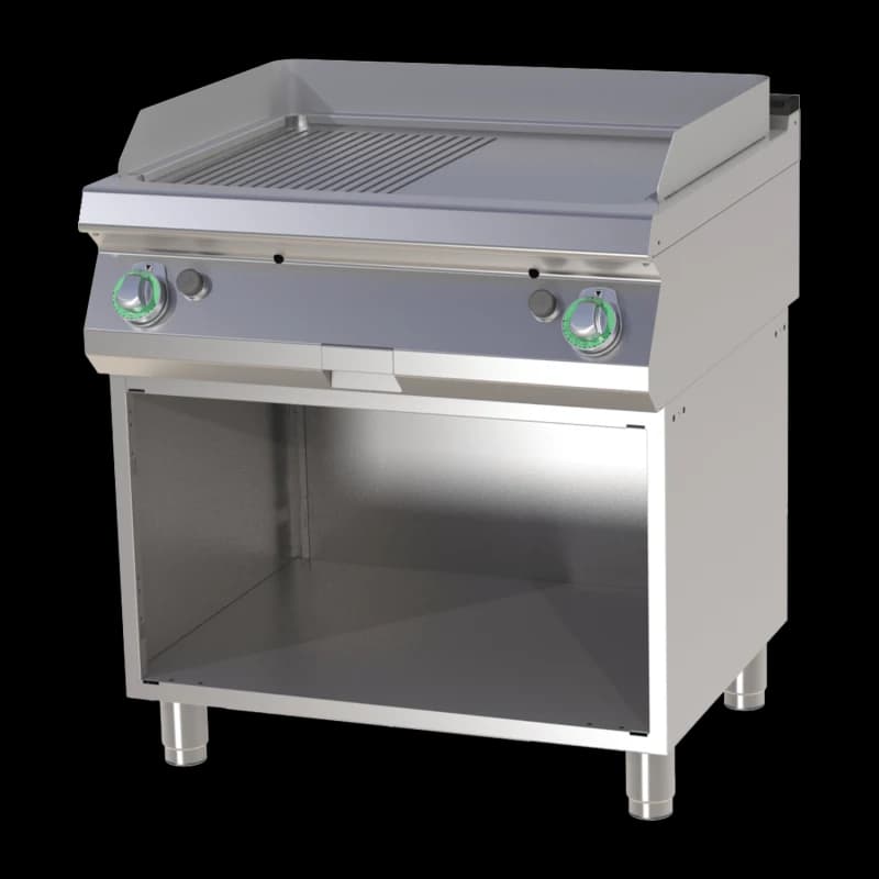 Plită fry-top combinată pe dulap deschis