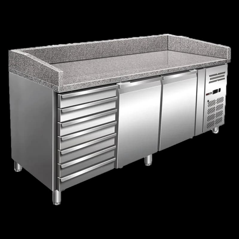 Banc frigorific pizza 2D + 7x sertar neutru