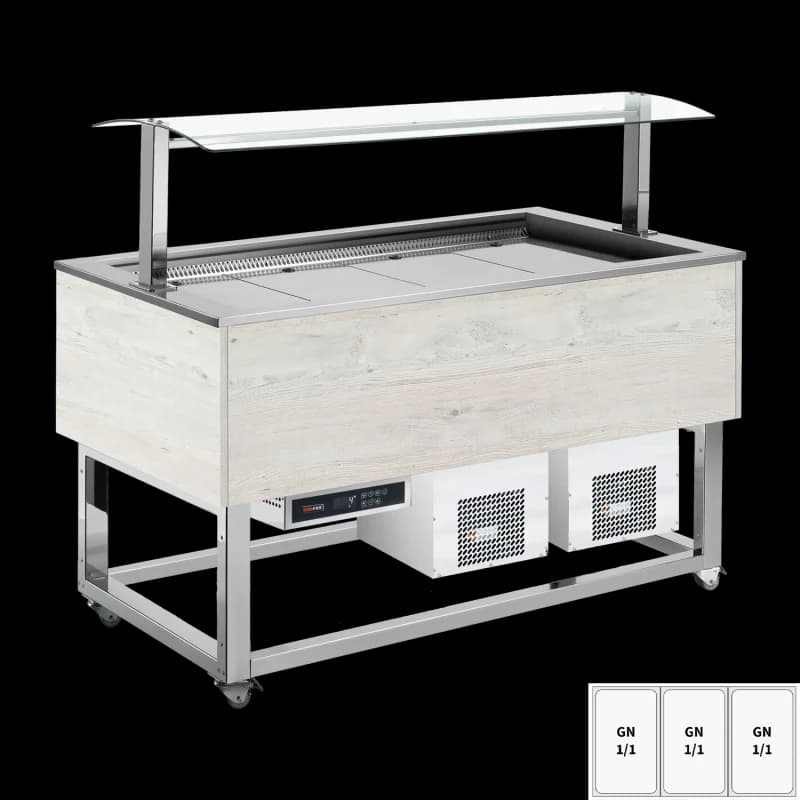 Vitrină insulă refrigerată GN 3-1/1 Hemlock