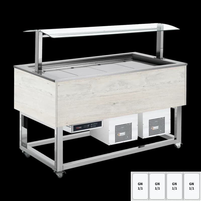 Vitrină insulă refrigerată GN 4-1/1 Hemlock
