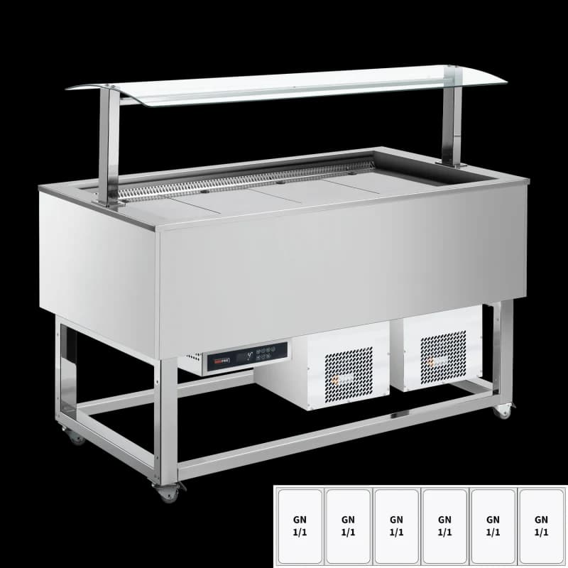Vitrină insulă refrigerată GN 6-1/1 RAL