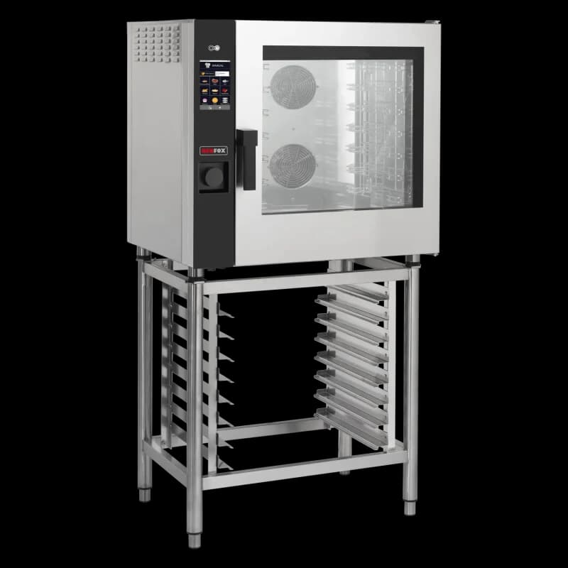 Cuptor combi cu convecție și abur electric 7x GN 1/1, 12,6 kW, abur direct, touch screen, curățare automată, ușă dreapta