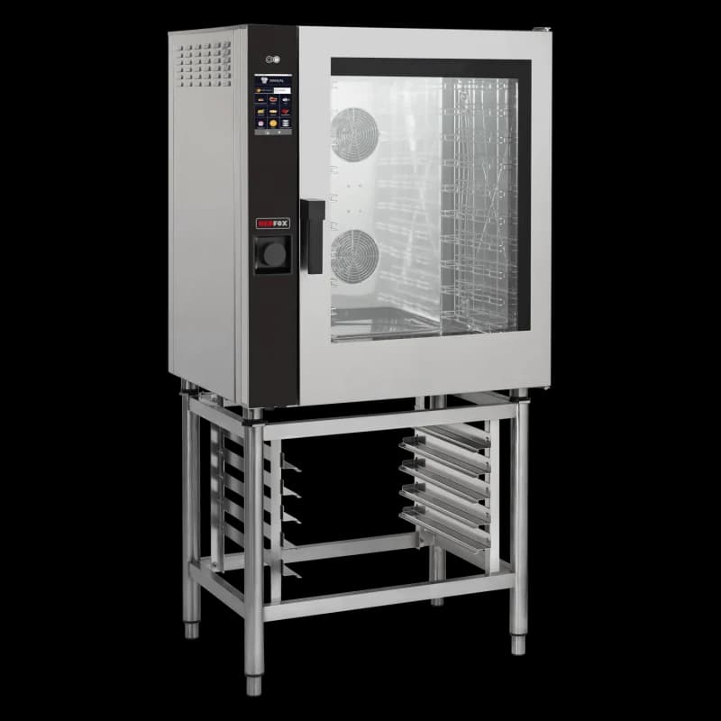 Cuptor combi cu convecție și abur electric 10x GN 1/1, 17,4 kW, abur direct, touch screen, curățare automată, ușă dreapta