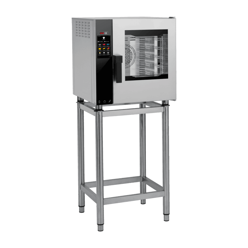 Cuptor cu convecție electric versiune întărită abur direct ecran tactil color curățare automată ușă cu balamale dreapta 5x GN 2/3