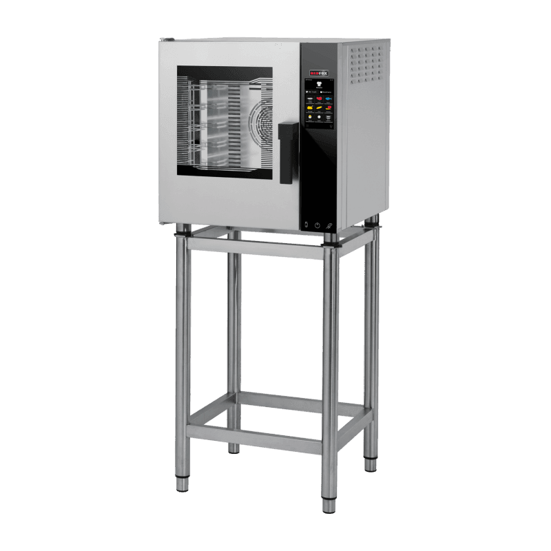 Cuptor cu convecție electric versiune întărită abur direct ecran tactil color curățare automată ușă cu balamale stânga 5x GN 2/3
