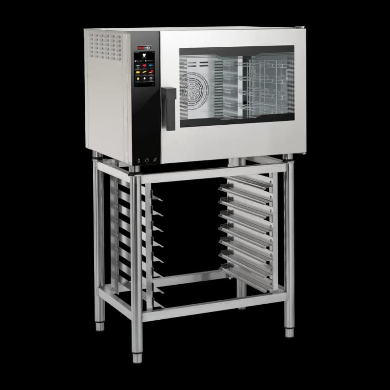 Cuptor cu convecție electric versiune întărită abur direct ecran tactil color ușă cu balamale dreapta 5x GN 1/1