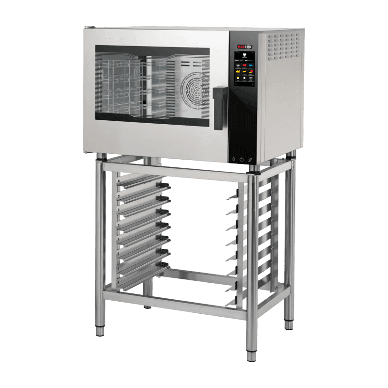 Cuptor cu convecție electric versiune întărită abur direct ecran tactil color ușă cu balamale stânga 5x GN 1/1