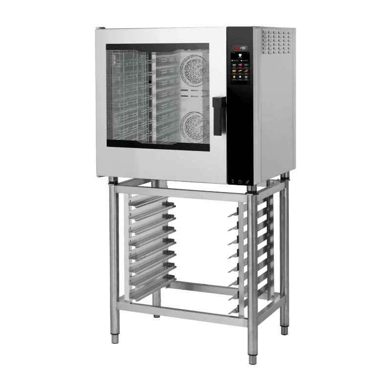 Cuptor cu convecție electric versiune întărită abur direct ecran tactil color ușă cu balamale stânga 7x GN 1/1