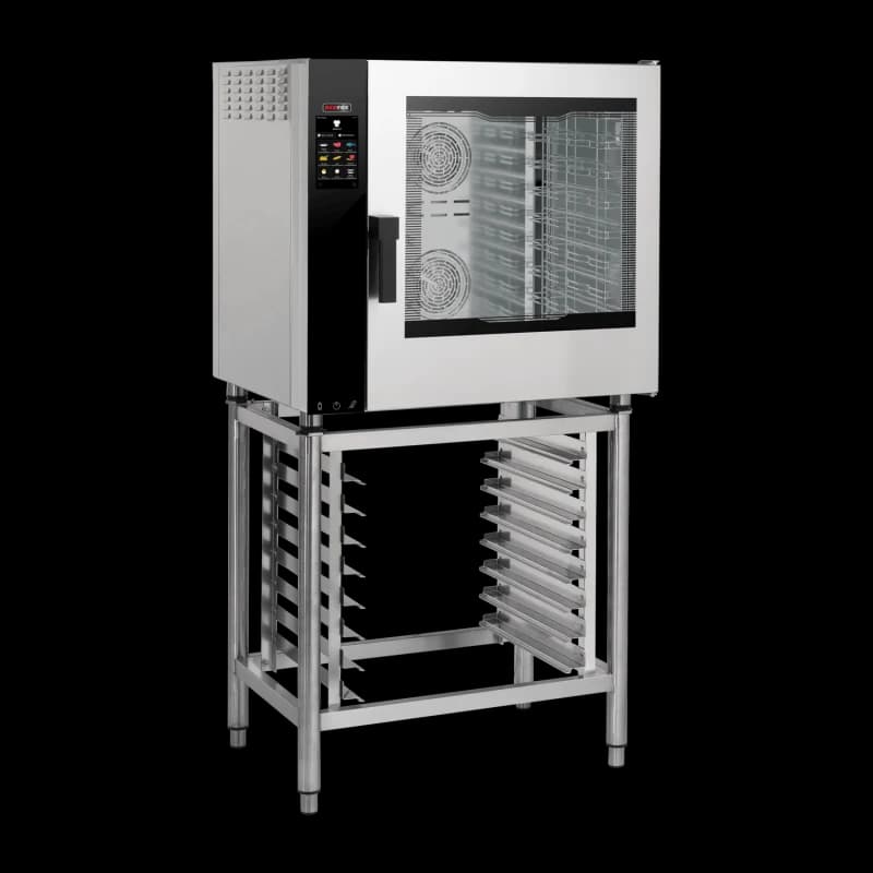 Cuptor cu convecție electric abur direct ecran tactil color curățare automată ușă cu balamale dreapta 7x GN 1/1