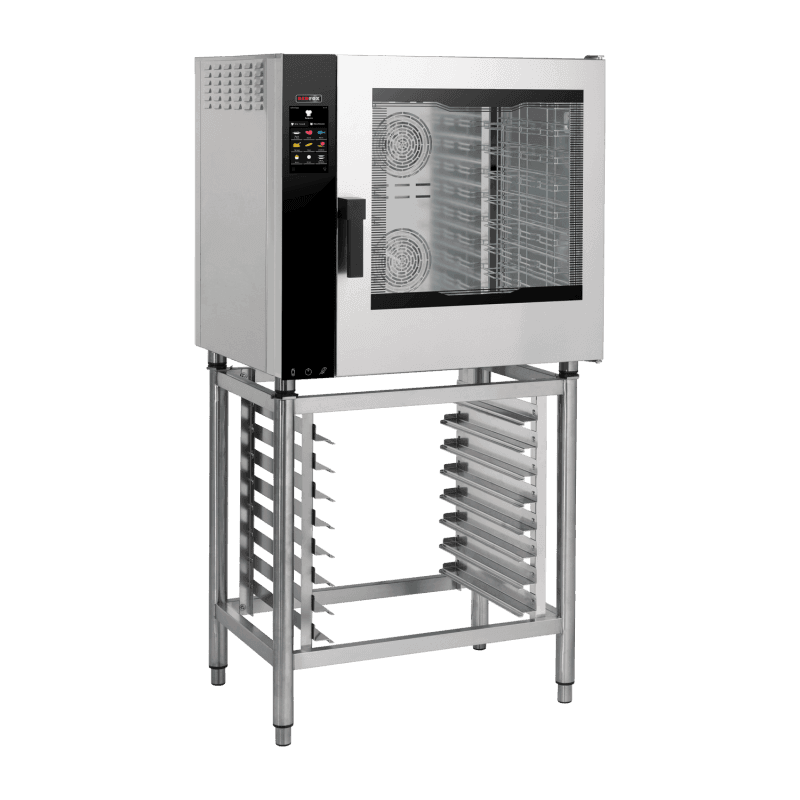 Cuptor cu convecție electric versiune întărită Abur direct Ecran tactil color Curățare automată Ușă cu balamale dreapta 7x GN 1/1