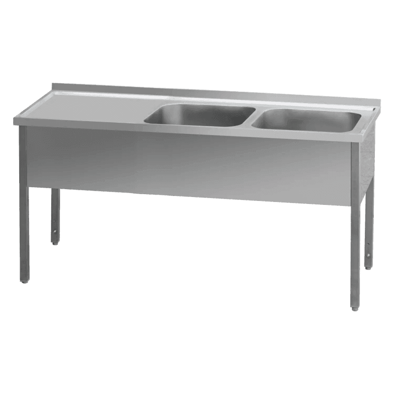 Masă de spălare 210x60x90 - 2x chiuvetă 60x50x30 zonă scurgere stânga