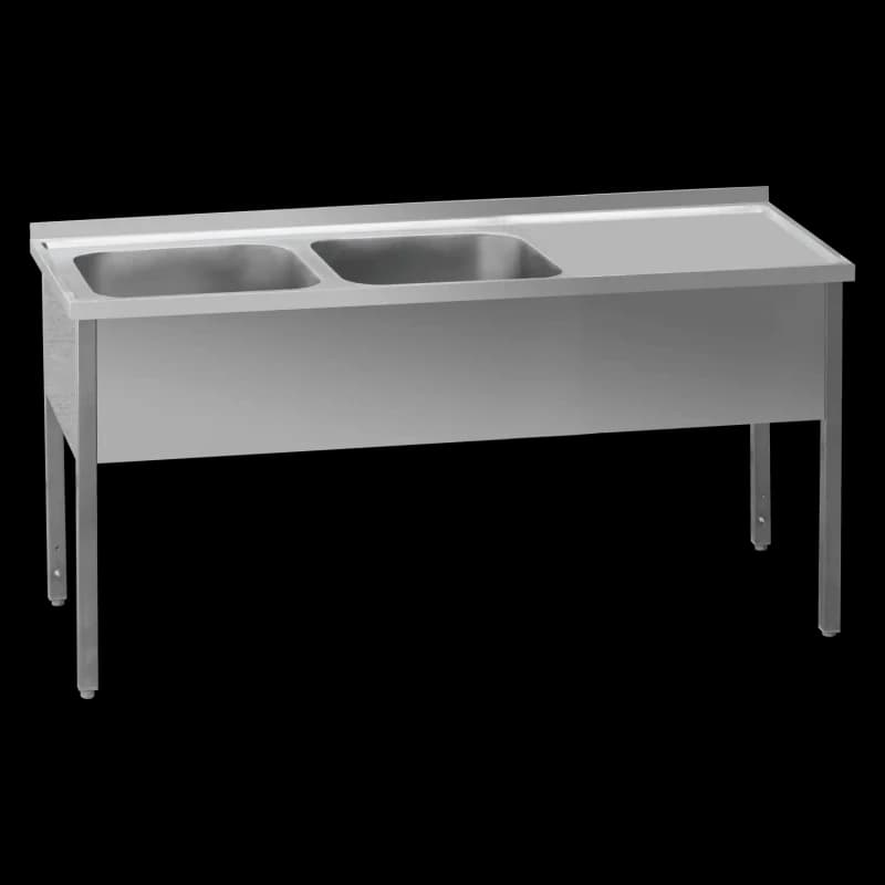 Masă de spălat 210x70x90 - 2x chiuvetă 60x50x30 zonă scurgere dreapta