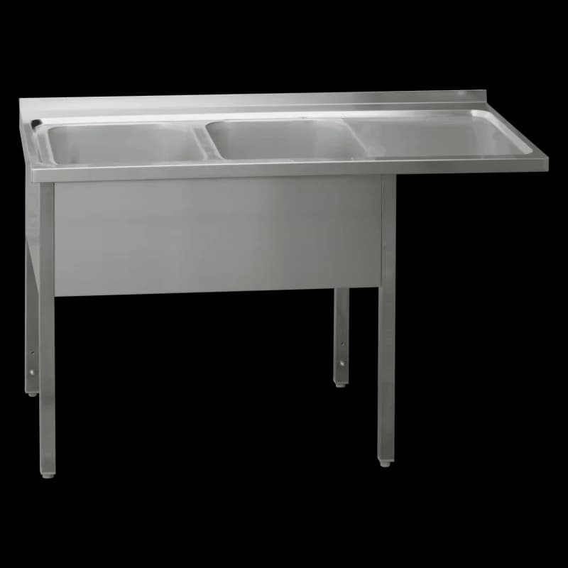 Masă de spălat 160x70x90 - 2x chiuvetă 40x50x30 zonă scurgere dreapta