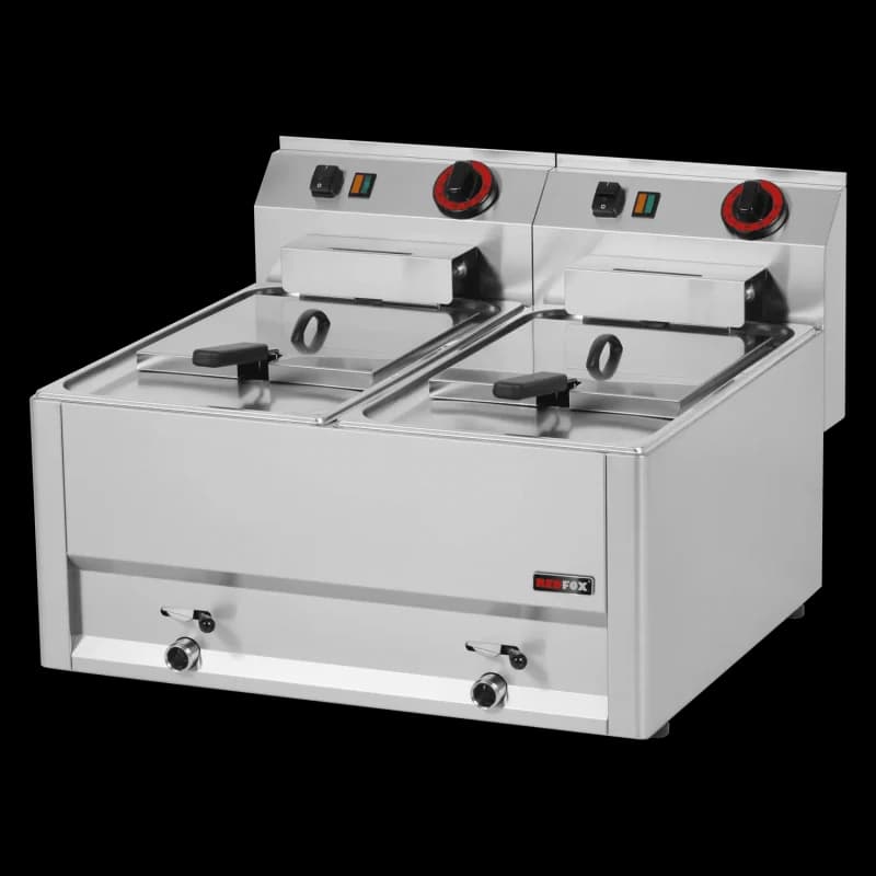 Friteuză electrică 2 coșuri 0,38 kW/l, 8+8 l fără dulap 230 V
