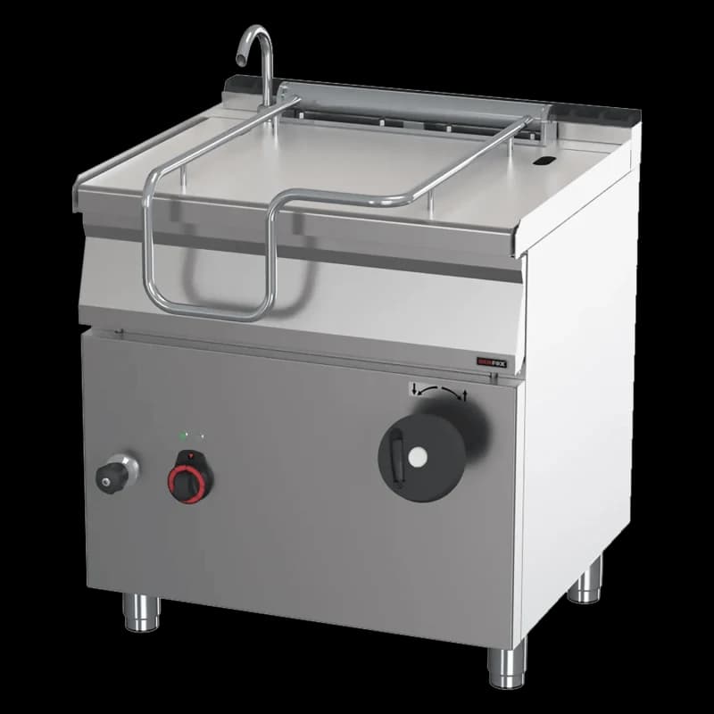 Tigaie basculantă manuală electrică 50 l fund din inox