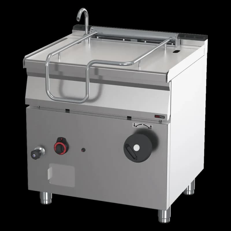 Tigaie basculantă manuală pe gaz 50 l fund din inox
