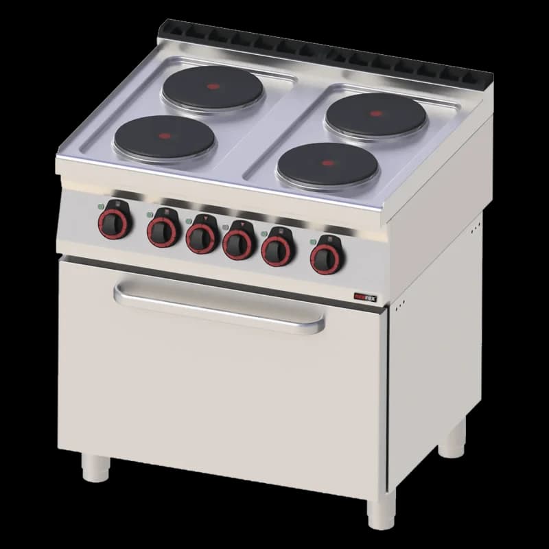 Mașină de gătit electrică cu cuptor electric static GN 2/1 - 4x plită 400 V