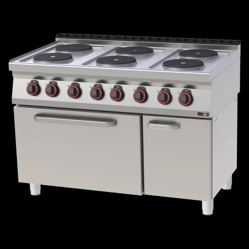 Mașină de gătit electrică cu cuptor electric static GN 2/1 - 6x plită 400 V