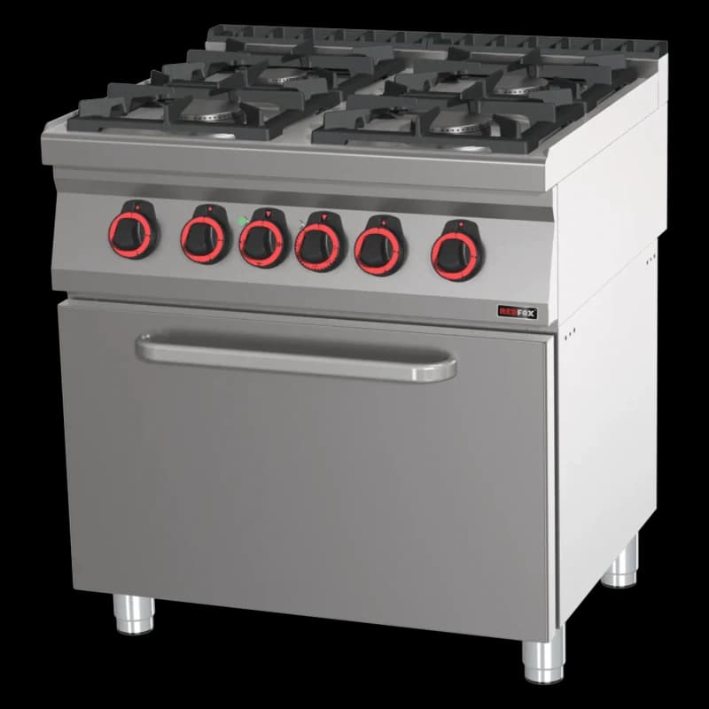 Mașină de gătit combinată cu cuptor electric static GN 2/1 - 4x arzător ECO